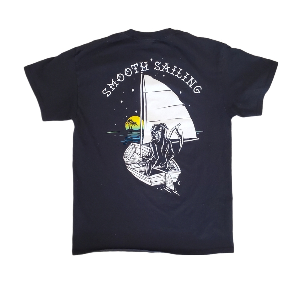 Retrofit Men's Black Reaper Smooth Sailing Short Sleeve T-shirt Medium‎